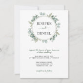 Invitation Mariage botanique Eucalyptus Greenery (Devant)