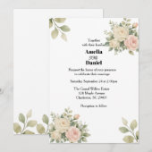 Invitation Mariage Botanique Eucalyptus Rustique (Devant / Derrière)