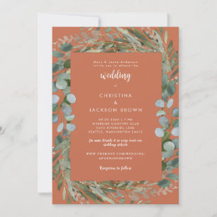 Invitation Mariage Botanique Eucalyptus Terracotta II