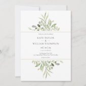 Invitation Mariage Botanique Eucalyptus Verdure Photo (Devant)