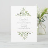 Invitation Mariage Botanique Eucalyptus Verdure Photo (Debout devant)