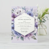 Invitation Mariage Botanique Fantaisie Lilas (Debout devant)