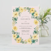 Invitation Mariage Botanique Félicité Jaune Doré (Debout devant)