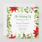 Invitation Mariage botanique Festive Red Green Christmas (Devant)