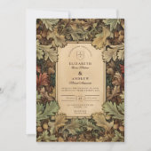 Invitation Mariage Botanique Feuillage Vintage (Devant)