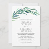 Invitation Mariage botanique Feuille de la branche Eucalyptus (Devant)