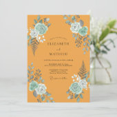 Invitation Mariage Botanique Feuille d'Eau Moutarde (Debout devant)