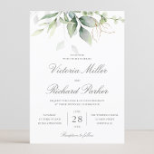 Invitation Mariage botanique Feuille Eucalyptus Green