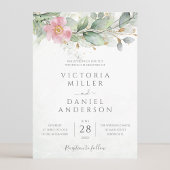 Invitation Mariage botanique Feuille Eucalyptus Green
