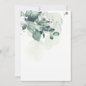 Invitation Mariage botanique Feuille vert aquarelle (Dos)