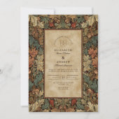 Invitation Mariage Botanique Feuillu Vintage (Devant)