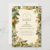 Invitation Mariage Botanique Fleur de Citron Vintage (Devant)