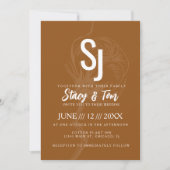 Invitation Mariage Botanique Fleur de Coton Terracotta (Devant)