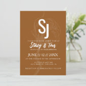 Invitation Mariage Botanique Fleur de Coton Terracotta (Debout devant)