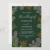 Invitation Mariage Botanique Fleur de Lilas Colorée (Devant)