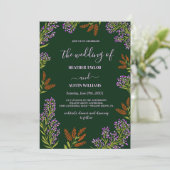 Invitation Mariage Botanique Fleur de Lilas Colorée (Debout devant)