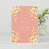 Invitation Mariage Botanique Fleur de Pêche (Debout devant)