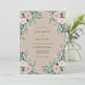 Invitation Mariage Botanique Fleur de Pêcher (Debout devant)