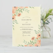 Invitation Mariage Botanique Fleur de Pêcher (Debout devant)