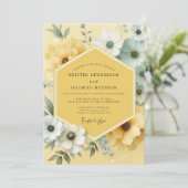 Invitation Mariage Botanique Fleur Jaune (Debout devant)