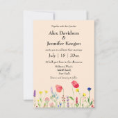 Invitation mariage botanique fleur sauvage aquarelle (Devant)
