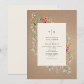 Invitation Mariage botanique Fleur sauvage délicat  (Devant / Derrière)