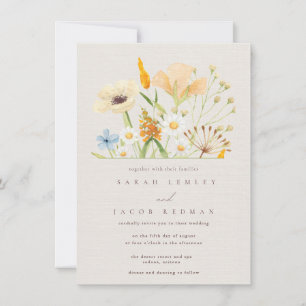 Invitation Mariage botanique Fleur sauvage simple