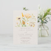 Invitation Mariage botanique Fleur sauvage simple (Debout devant)
