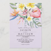 Invitation Mariage Botanique Fleur Tropicale Violet  (Devant)