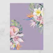 Invitation Mariage Botanique Fleur Tropicale Violet  (Dos)