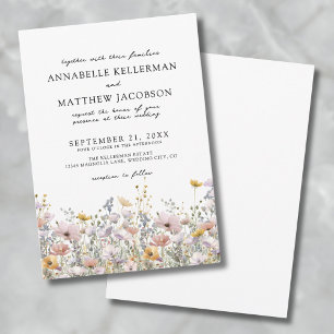 Invitation Mariage Botanique Floral Aquarelle Fleur Sauvage