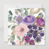 Invitation Mariage botanique floral rose violet (Dos)