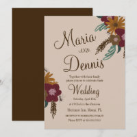 Mariage Botanique Floral Tournesol Abeille Vintage