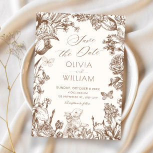 Invitation Mariage botanique floral vintage