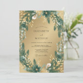 Invitation Mariage Botanique Forêt d'Or (Debout devant)