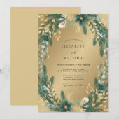 Invitation Mariage Botanique Forêt d'Or (Devant / Derrière)