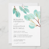 Invitation Mariage botanique frais Eucalyptus Foliage (Devant)