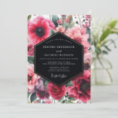 Invitation Mariage Botanique Fuchsia Moody (Debout devant)