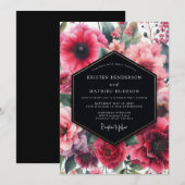 Invitation Mariage Botanique Fuchsia Moody (Devant / Derrière)