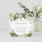 Invitation Mariage botanique Geen Feuille Timeles (Debout devant)