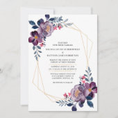 Invitation Mariage botanique géométrique floral violet (Devant)