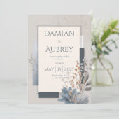 Invitation Mariage botanique géométrique moderne (Debout devant)