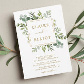 Invitation Mariage Botanique Gold Greenery