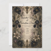 Invitation Mariage Botanique Gothique Maussade (Devant)