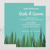 Invitation Mariage Botanique Green Grass (Devant / Derrière)