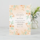Invitation Mariage Botanique Hazy aux Pêches (Debout devant)