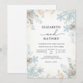 Invitation Mariage botanique hiver Frost (Devant / Derrière)