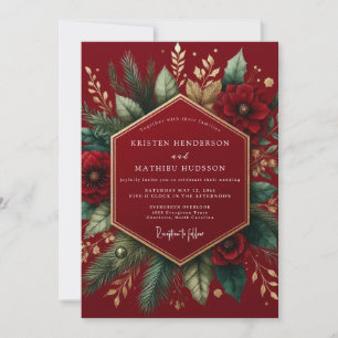 Invitation Mariage botanique hivernal en Bourgogne