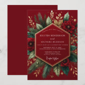 Invitation Mariage botanique hivernal en Bourgogne (Devant / Derrière)
