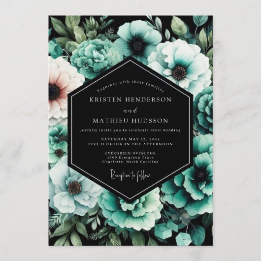 Invitation Mariage Botanique Humeur Saphyr (Devant)